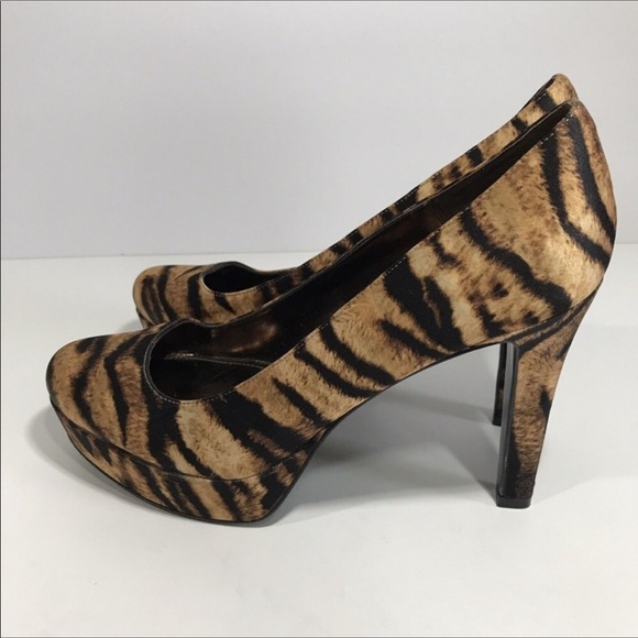 Nina Platform Round Toe Heels 6M Brown Black - Picture 2 of 6